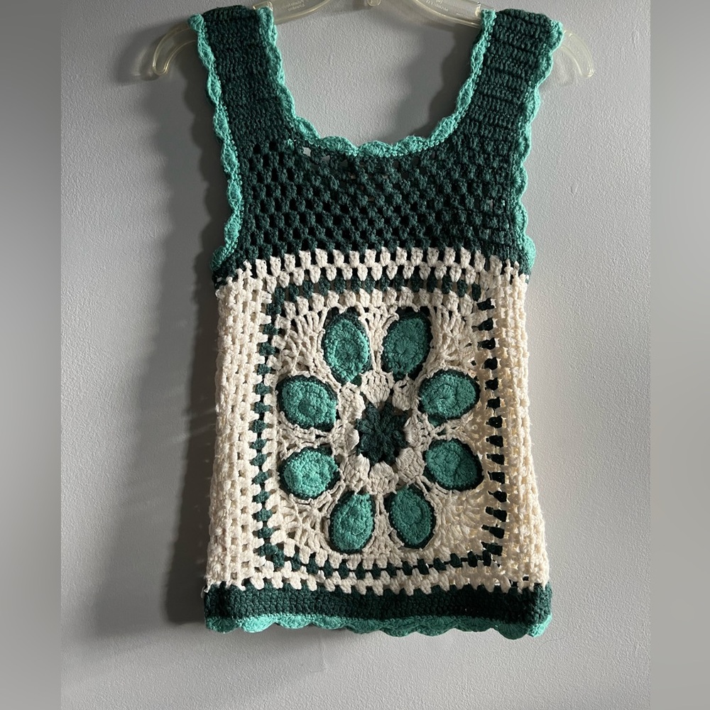 Teal / Turquoise Crochet Tank Buffalo